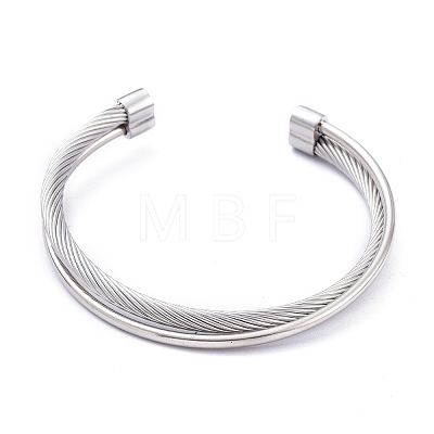 304 Stainless Steel Cuff Bangles BJEW-M284-10-1