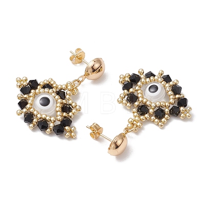 Glass Seed Beads Stud Earrings EJEW-MZ00270-05-1