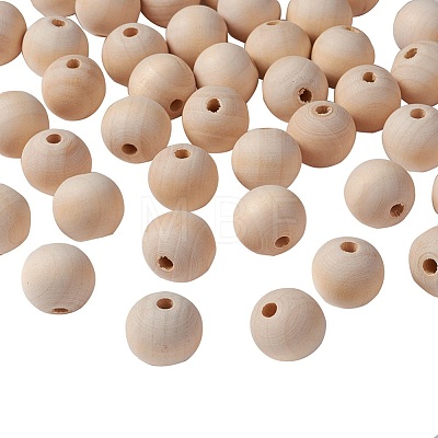Natural Unfinished Wood Beads WOOD-S651-20mm-LF-1