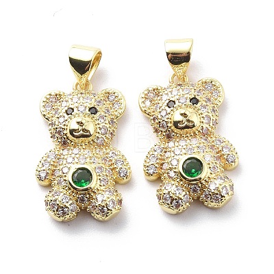 Brass Cubic Zirconia Pendants KK-G446-26G-03-1