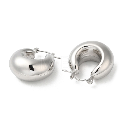 304 Stainless Steel Plain Thick Hoop Earrings EJEW-Z026-09P-1