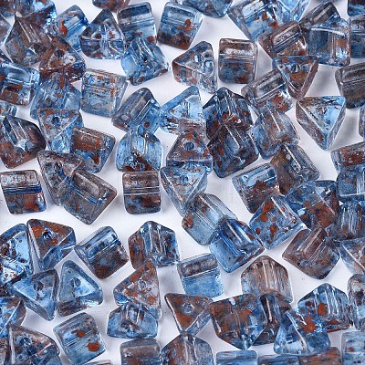 Picasso Transparent Glass Beads SEED-Q039-02B-1