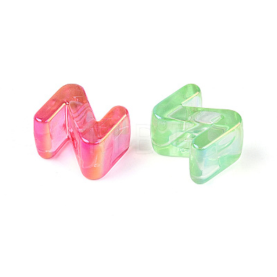 UV Plating Transparent Acrylic European Beads OACR-M027-02Z-1