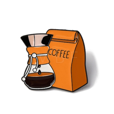 Coffee Themed Enamel Pin JEWB-P050-01B-EB-1