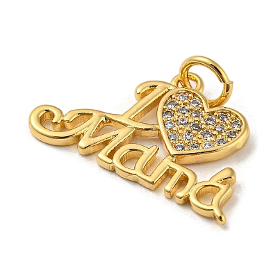 Mother's Day Heart with Word I Love Mama Charms KK-A200-14G-1