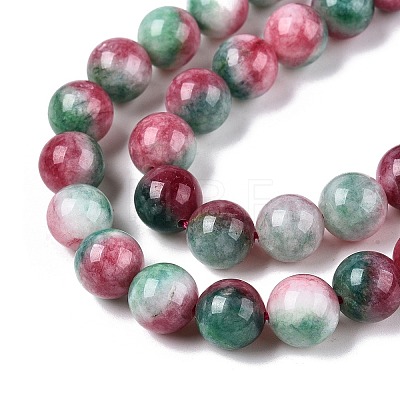 Dyed Natural White Jade Beads Strands G-T138-10mm-210-17-1