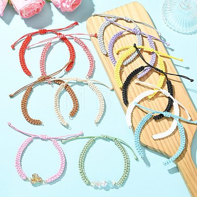 12Pcs Waxed Polyester Cord Bracelets Making AJEW-CJ00021-1