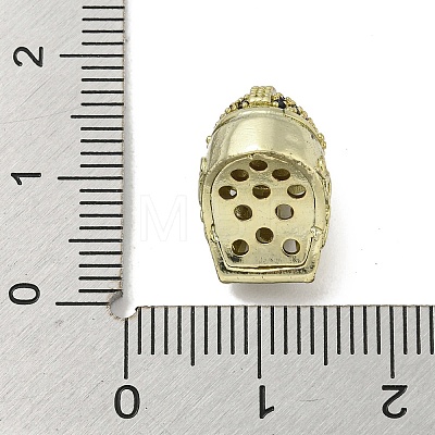 Brass Micro Pave Black Cubic Zirconia Beads ZIRC-P119-01G-1