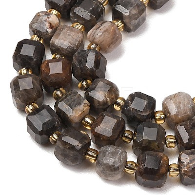 Natural Black Moonstone Beads Strands GG-CBAC972-A08-01-1