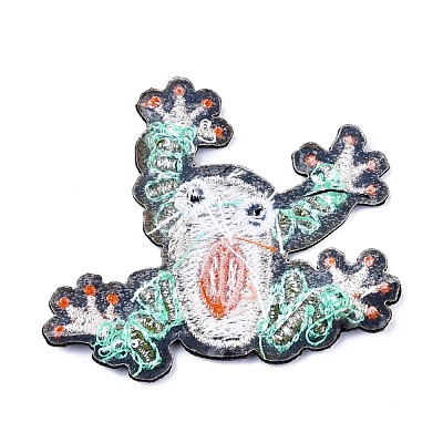 Frog Shape Computerized Embroidery Cloth Iron on/Sew on Patches DIY-M006-06-1