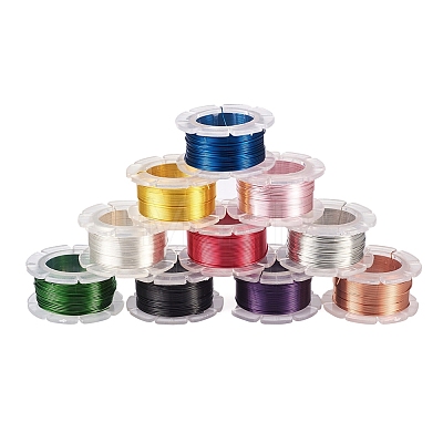 Yilisi 10Rolls 10 Colors Round Copper Craft Wire CWIR-YS0001-03A-1