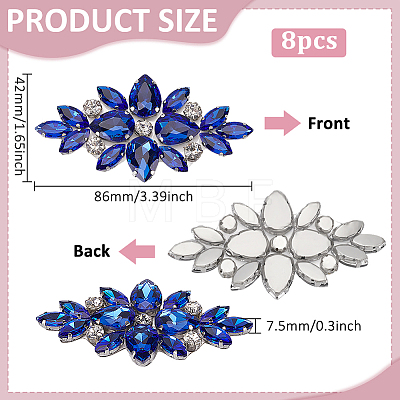 8Pcs Glass Cabochons(Hot Melt Adhesive On The Back) GGLA-FG0001-07C-1