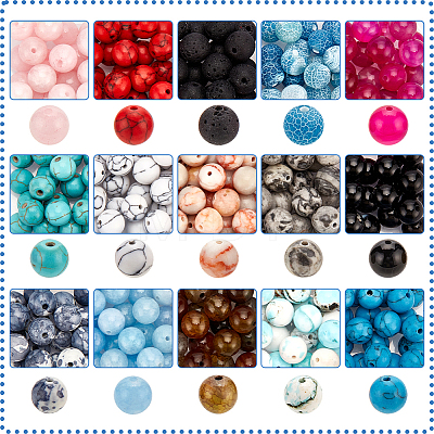   300Pcs 15 Styles Natural & Synthetic Mixed Gemstone Beads G-PH0002-35-1