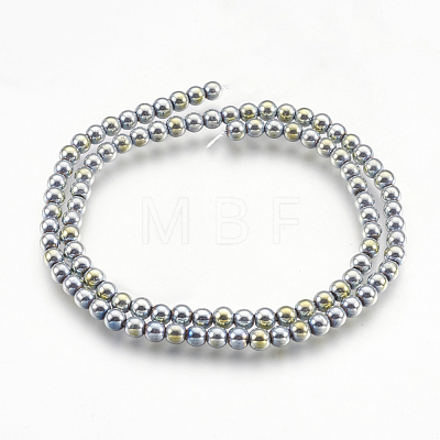 Electroplate Non-magnetic Synthetic Hematite Beads Strands G-I200-02-4mm-1