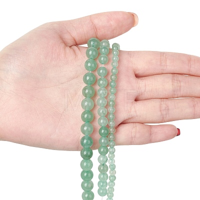 3 Strand 3 Sizes Natural Green Aventurine Beads Strands G-FS0001-02-1