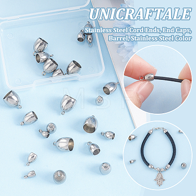 Unicraftale 304 Stainless Steel Cord Ends STAS-UN0011-37P-1