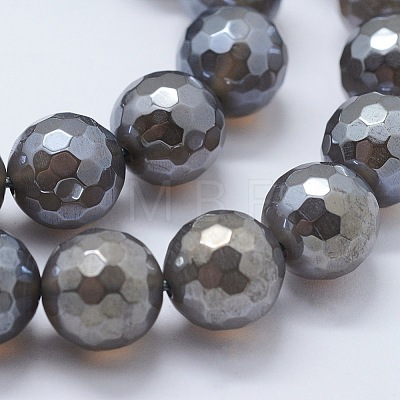 Electroplated Natural Agate Beads Strands G-G749-01D-12mm-1