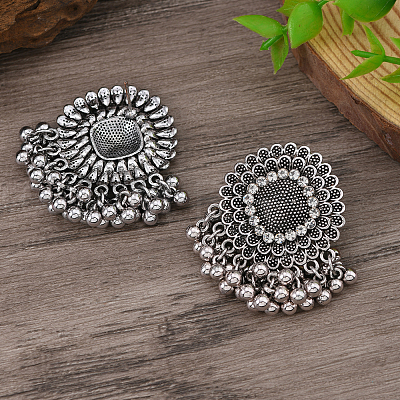 Alloy Flower Chandelier Earrings GG9850-1-1