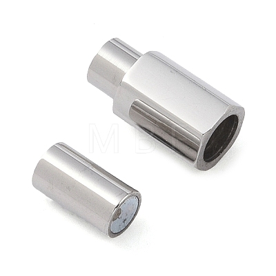 Tarnish Resistant Smooth 304 Stainless Steel Magnetic Clasps with Glue-in Ends STAS-H402-63P-4MM-1