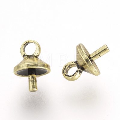 Brass Cup Pearl Peg Bails Pin Pendants X-KK-R071-10AG-1