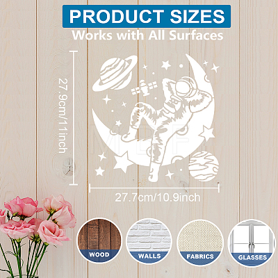 MAYJOYDIY US Astronaut Theme 1Pc PET Hollow Out Drawing Painting Stencils DIY-MA0004-81B-1