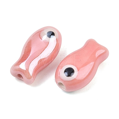 Handmade Porcelain Beads LS-PORC-WH0019-02B-1