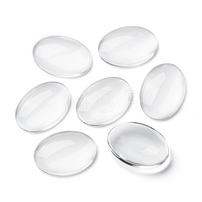 Transparent Oval Glass Cabochons X-GGLA-R022-25x18-1