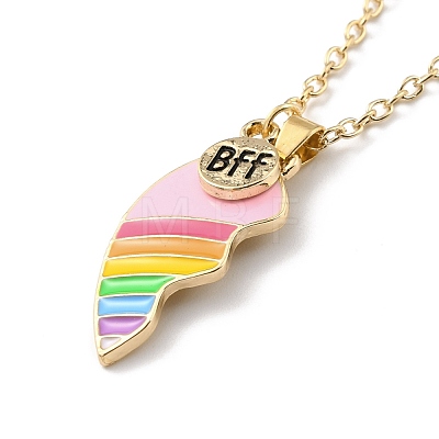 BFF/Best Friends Forever Alloy Pendant Necklaces NJEW-K124-02C-G-1