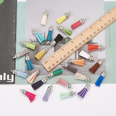 60Pcs 30 Colors Faux Suede Tassel Pendant Decorations FIND-YW0001-13P-1