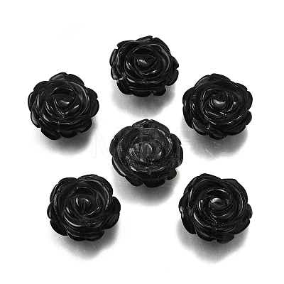 Natural Black Onyx Carved Pendants G-S390-03B-1