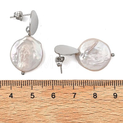Natural Keshi Pearl Stud Dangle Earrings EJEW-JE07133-02-1