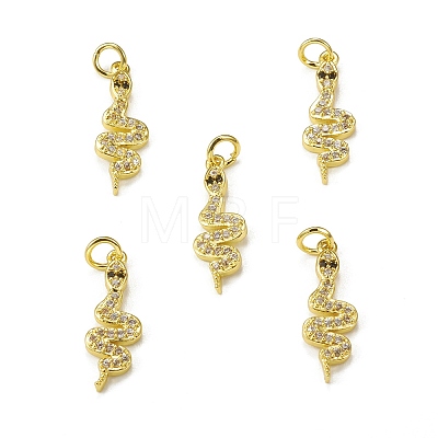 Brass Micro Pave Cubic Zirconia Pendants KK-E068-VB312-1