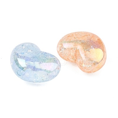 UV Plating Transparent Crackle Acrylic Beads MACR-K361-46-1