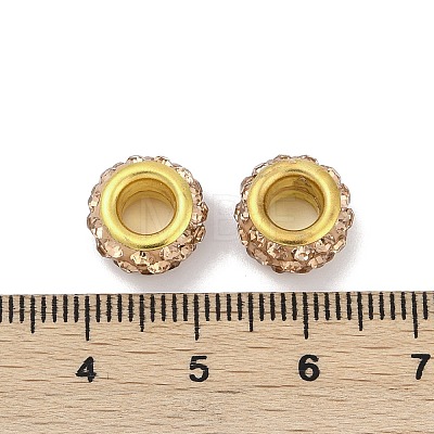 Alloy Rhinestone Clay Pave Beads ALRI-D300-04G-12-1