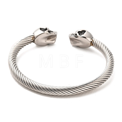 304 Stainless Steel Cuff Bangles BJEW-E094-22AS-1