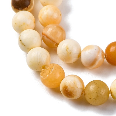 Natural Yellow Jade Beads Strands G-F591-17-8MM-1