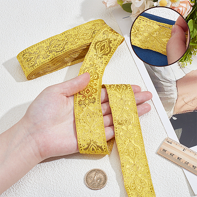 Vintage Jacquard Polyester Ribbon OCOR-WH0109-341C-1