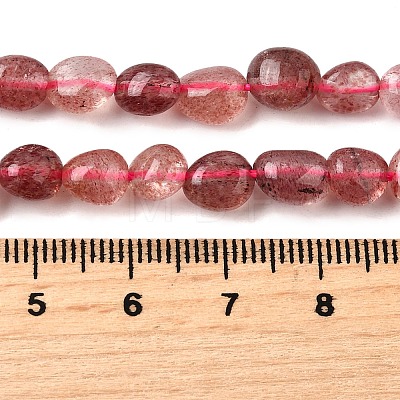 Natural Strawberry Quartz Nuggets Beads Strands G-J335-17-1