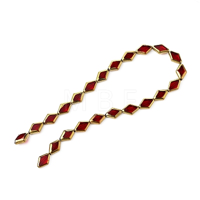 Golden Plated Glass Beads Strands GLAA-TAC0008-06G-1