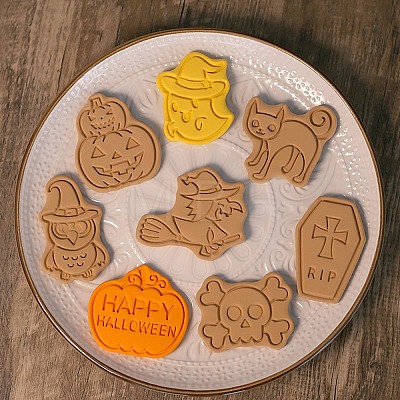 Halloween Plastic Cookie Candy Food Cutters Molds DIY-K080-04-1