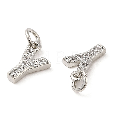 Brass Micro Pave Grade AAA Cubic Zirconia Charms ZIRC-P067-11P-Y-NR-1