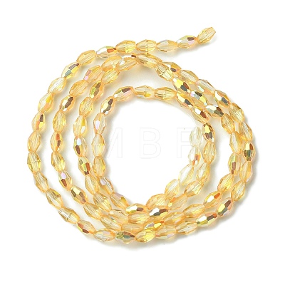 Transparent Electroplate Glass Beads Strands GLAA-K064-04A-HP01-1