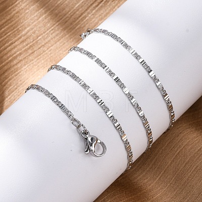 Brass Oval Link Chain Necklaces for Women NJEW-D302-10P-1