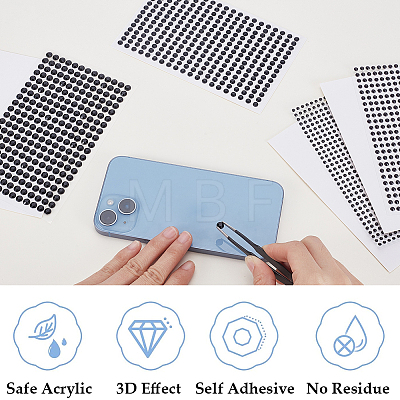 4 Sheets 4 Styles Acrylic Imitation Pearl Stickers Paper Sheets for Craft DIY-SP0002-64D-1
