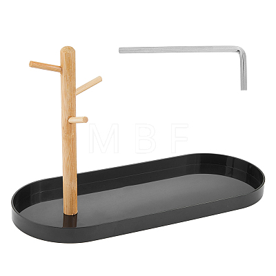 Plastic and Bamboo Tree Branch Storage Tray AJEW-WH0470-07B-1
