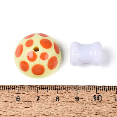 2Pcs Opaque Acrylic Enamel Beads MACR-N018-15C-1