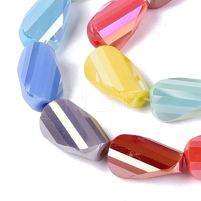 Electroplate Opaque Glass Beads Strands EGLA-N022-10B-B01-1