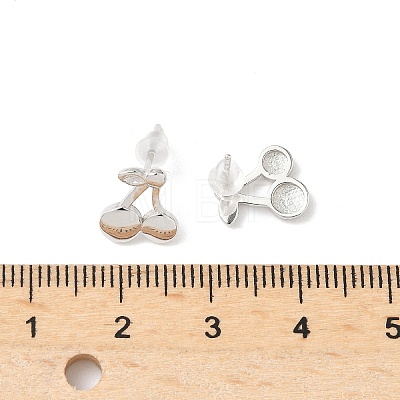 925 Sterling Silver Stud Earrings EJEW-B144-01S-1