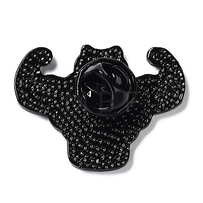 Black Zinc Alloy Brooches JEWB-A018-03B-1