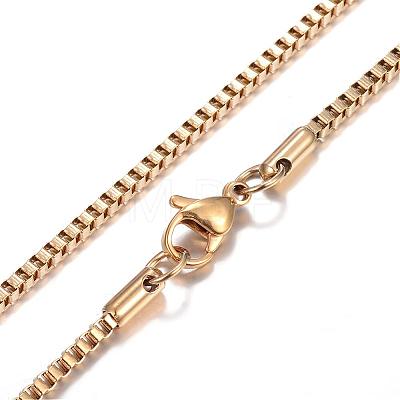 304 Stainless Steel Box Chain Necklaces STAS-O053-27G-1